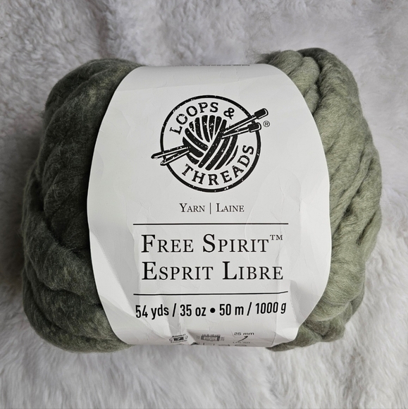 NIB Loops and Threads Free Spirit Yarn | Dusty Green - Picture 2 of 3